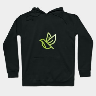 simple green bird leaf design Hoodie